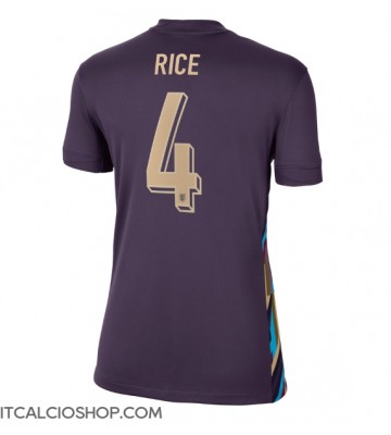 Inghilterra Declan Rice #4 Seconda Maglia Femmina Europei 2024 Manica Corta